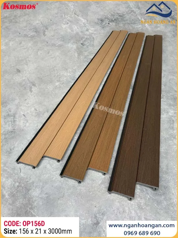 Ốp Tường Gỗ Nhựa Ngoài Trời 2 Da Kosmos OP156D Walnut